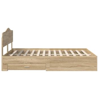 Bettrahmen mit Kopfteil Sonoma-Eiche 150 x 200 cm Holzwerkstoff