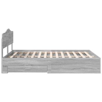 Bettrahmen Graues Sonoma 140 x 190 cm Holzwerkstoff