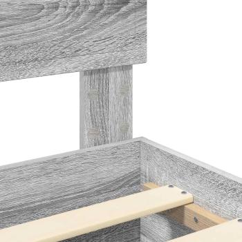 Bettrahmen Graues Sonoma 140 x 190 cm Holzwerkstoff