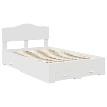 Bettrahmen mit Kopfteil Weiß 120 x 190 cm Holzwerkstoff