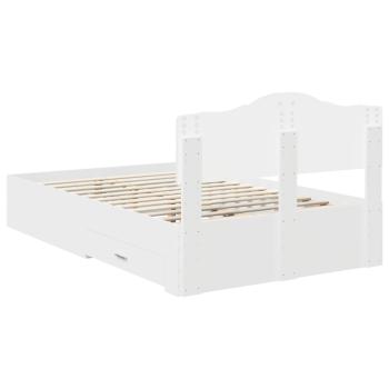 Bettrahmen mit Kopfteil Weiß 120 x 190 cm Holzwerkstoff