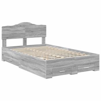 Bettrahmen Graues Sonoma 120 x 190 cm Holzwerkstoff