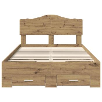 ARDEBO.de - Bettrahmen Artisan-Eiche 120 x 190 cm Holzwerkstoff