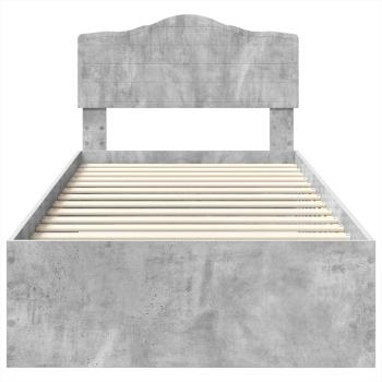 Bettrahmen mit Schubladen Beton Grau 90 x 190 cm Holzwerkstoff