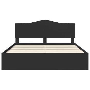 Bettrahmen Schwarz 200 x 200 cm Massives Kiefernholz