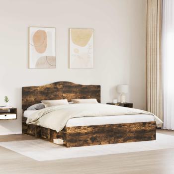 Bettrahmen Räuchereiche 200 x 200 cm Massives Kiefernholz