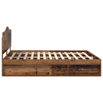 Bettrahmen Altholz 200 x 200 cm Massives Kiefernholz