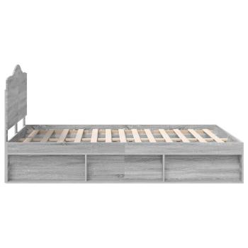 Bettrahmen Graues Sonoma 160 x 200 cm Massives Kiefernholz
