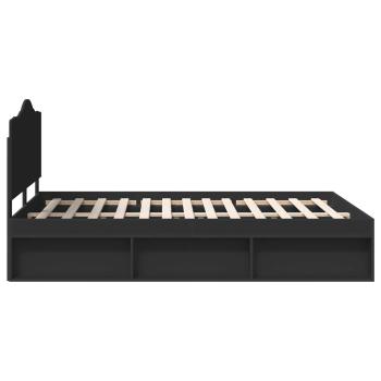 Bettrahmen Schwarz 150 x 200 cm Massives Kiefernholz