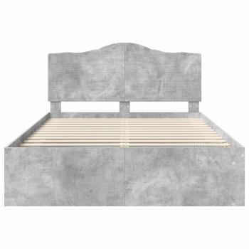 Bettrahmen Beton Grau 150 x 200 cm Massives Kiefernholz