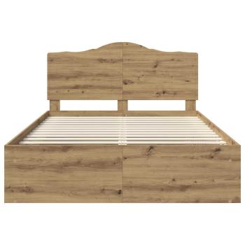 Bettrahmen mit Kopfteil Kunsthandwerk Eiche 140 x 200 cm