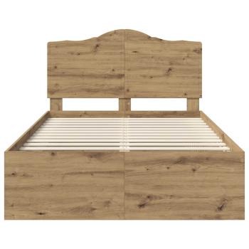 ARDEBO.de - Bettrahmen mit Kopfteil Kunsthandwerk Eiche 135 x 190 cm