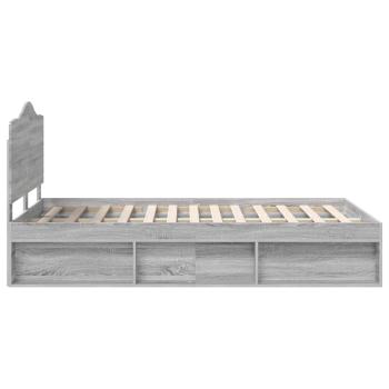Bettrahmen Graues Sonoma 120 x 190 cm Massives Kiefernholz