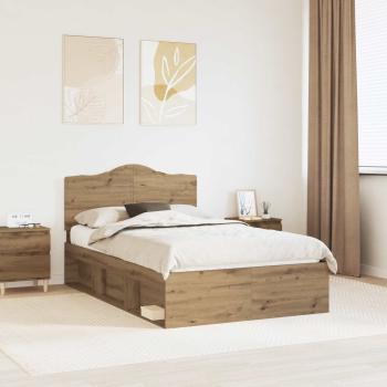 ARDEBO.de - Bettrahmen mit Kopfteil Kunsthandwerk Eiche 120 x 190 cm