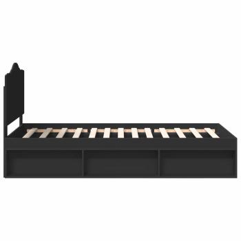 Bettrahmen Schwarz 100 x 200 cm Massives Kiefernholz