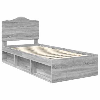 Bettrahmen Sonoma-Grau 100 x 200 cm Massives Kiefernholz