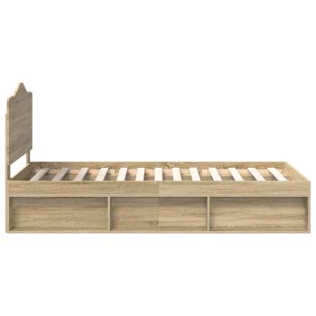 Bettrahmen Sonoma-Eiche 90 x 200 cm Massives Kiefernholz