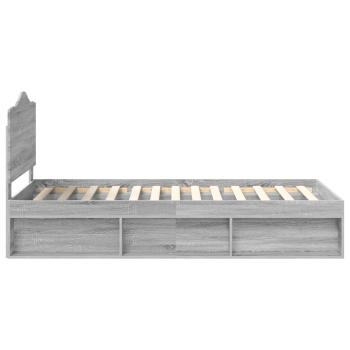 Bettrahmen Graues Sonoma 90 x 190 cm Massives Kiefernholz