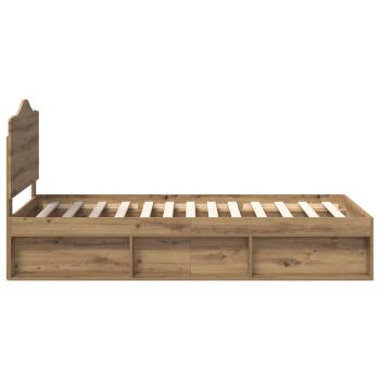 Bettrahmen Kunsthandwerk Eiche 90 x 190 cm Massives Kiefernholz