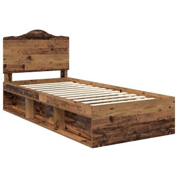 Bettrahmen Altholz 75 x 190 cm Massives Kiefernholz