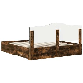 Bettrahmen Geräucherte Eiche 200 x 200 cm Holzwerkstoff