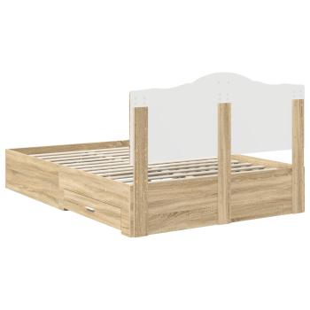 Bettrahmen mit Kopfteil Sonoma-Eiche 150 x 200 cm Holzwerkstoff