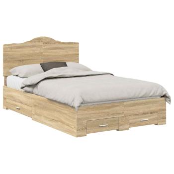 Bettrahmen mit Kopfteil Sonoma-Eiche 135 x 190 cm Holzwerkstoff