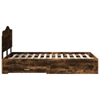 Bettrahmen Geräucherte Eiche 120 x 190 cm Holzwerkstoff
