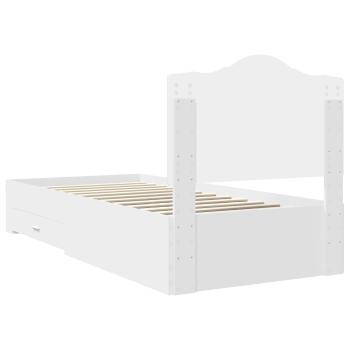 Bettrahmen mit Kopfteil Weiß 100 x 200 cm Holzwerkstoff