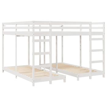 Etagenbett Weiß 200 x 200 cm Massives Kiefernholz