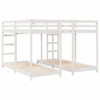 Etagenbett Weiß 200 x 200 cm Massives Kiefernholz