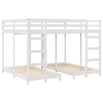 Etagenbett Weiß 160 x 200 cm Massives Kiefernholz