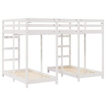 Etagenbett Weiß 140 x 200 cm Massives Kiefernholz