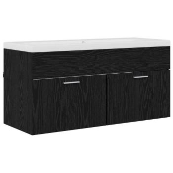 Badezimmerschrank Schwarz Eichen-Optik 100 x 38,5 x 46 cm