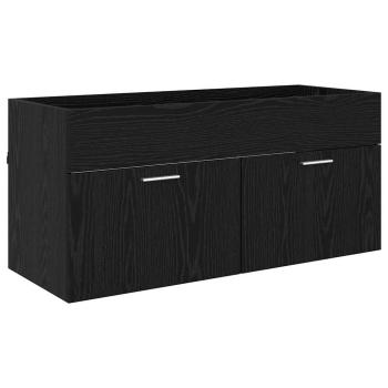 Badezimmerschrank Schwarz Eichen-Optik 100 x 38,5 x 46 cm