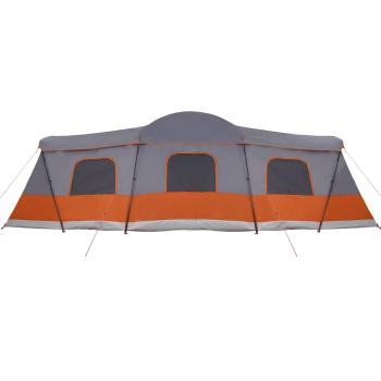 Zelt für 16 Personen Grau und Orange 680 x 510 x 210 cm