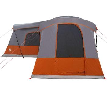 Zelt für 16 Personen Grau und Orange 680 x 510 x 210 cm