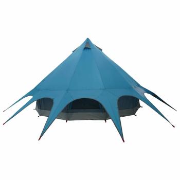 Teepee Zelt mit Dach Blau und Grau 600 x 600 x 347 cm