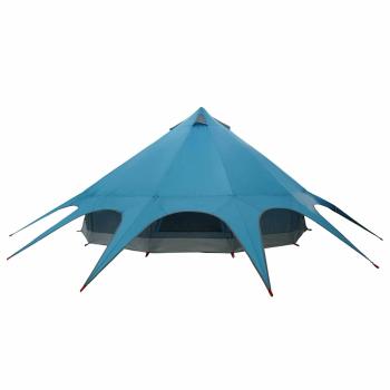 ARDEBO.de - Teepee Zelt mit Dach Blau und Grau 600 x 600 x 347 cm