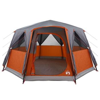 Hütten-Zelt mit Dach Grau und Orange 425 x 396 x 222 cm