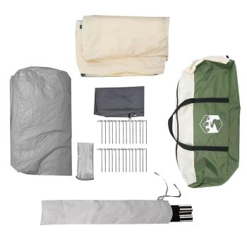 ARDEBO.de - Tunnelzelt mit Dach Grün und Weiß 778 x 356 x 210 cm