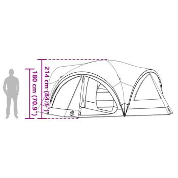 Familienzelt mit Dach Blau und Grau 460 x 430 x 214 cm