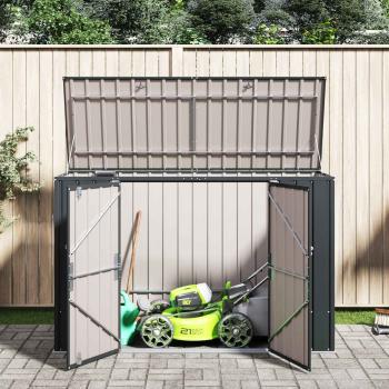 Gartenlagerbox Schwarz 214 x 82 x 132 cm Stahl