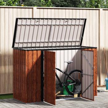 Gartenlagerbox Braun 214 x 82 x 132 cm Stahl