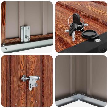 Gartenlagerbox Braun 214 x 82 x 132 cm Stahl