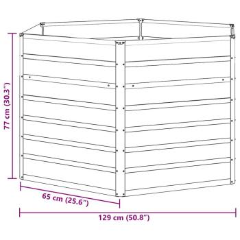 Hochbeet im Garten Hellbraun 129 x 129 x 77 cm Verzinkter Stahl