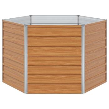 Hochbeet im Garten Hellbraun 129 x 129 x 77 cm Verzinkter Stahl