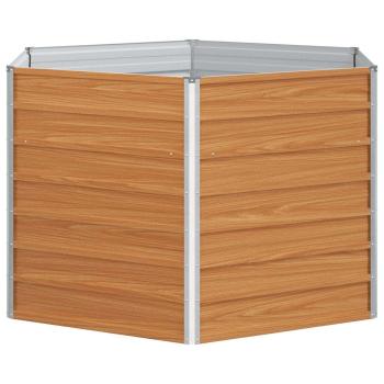 Hochbeet im Garten Hellbraun 129 x 129 x 77 cm Verzinkter Stahl