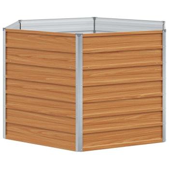 Hochbeet im Garten Hellbraun 129 x 129 x 77 cm Verzinkter Stahl