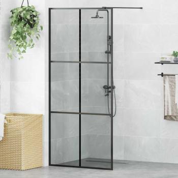 ARDEBO.de - Walk-in Duschwand Schwarz 90 x 195 cm Gehärtetes Glas